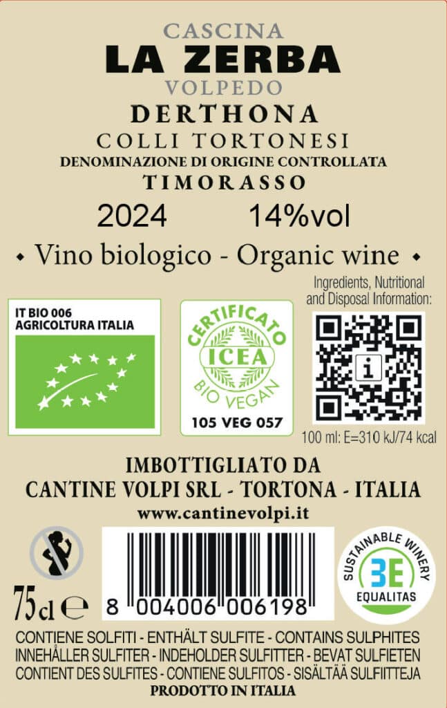 Retro Timorasso La Zerba 2024 BIO