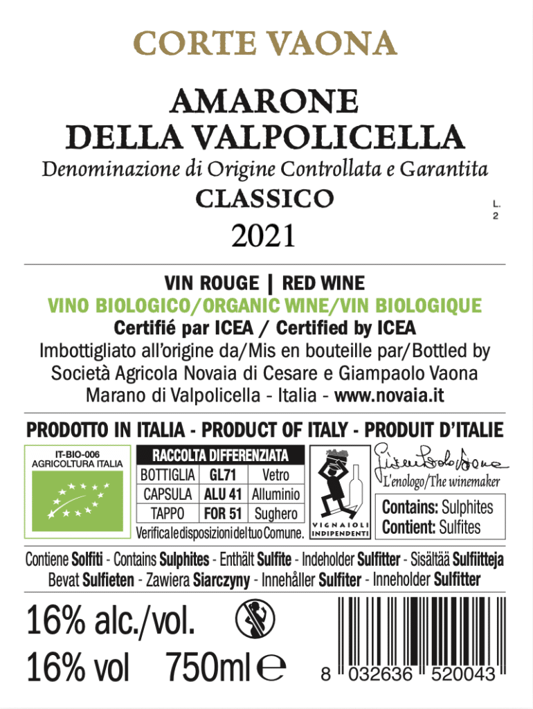 Novaia Amarone Corte Vaona