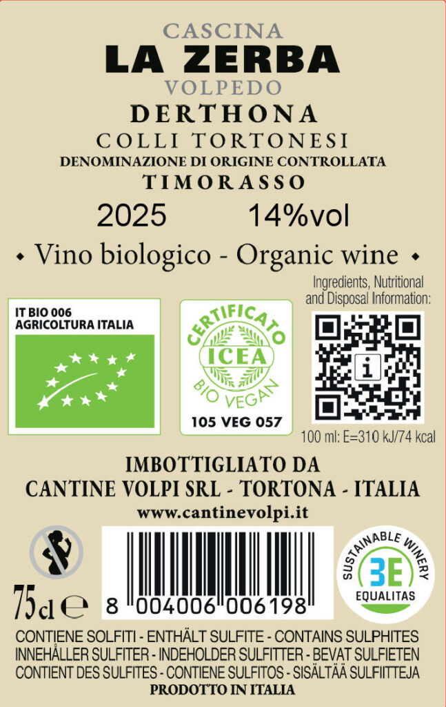 Retro Timorasso La Zerba 2025 BIO